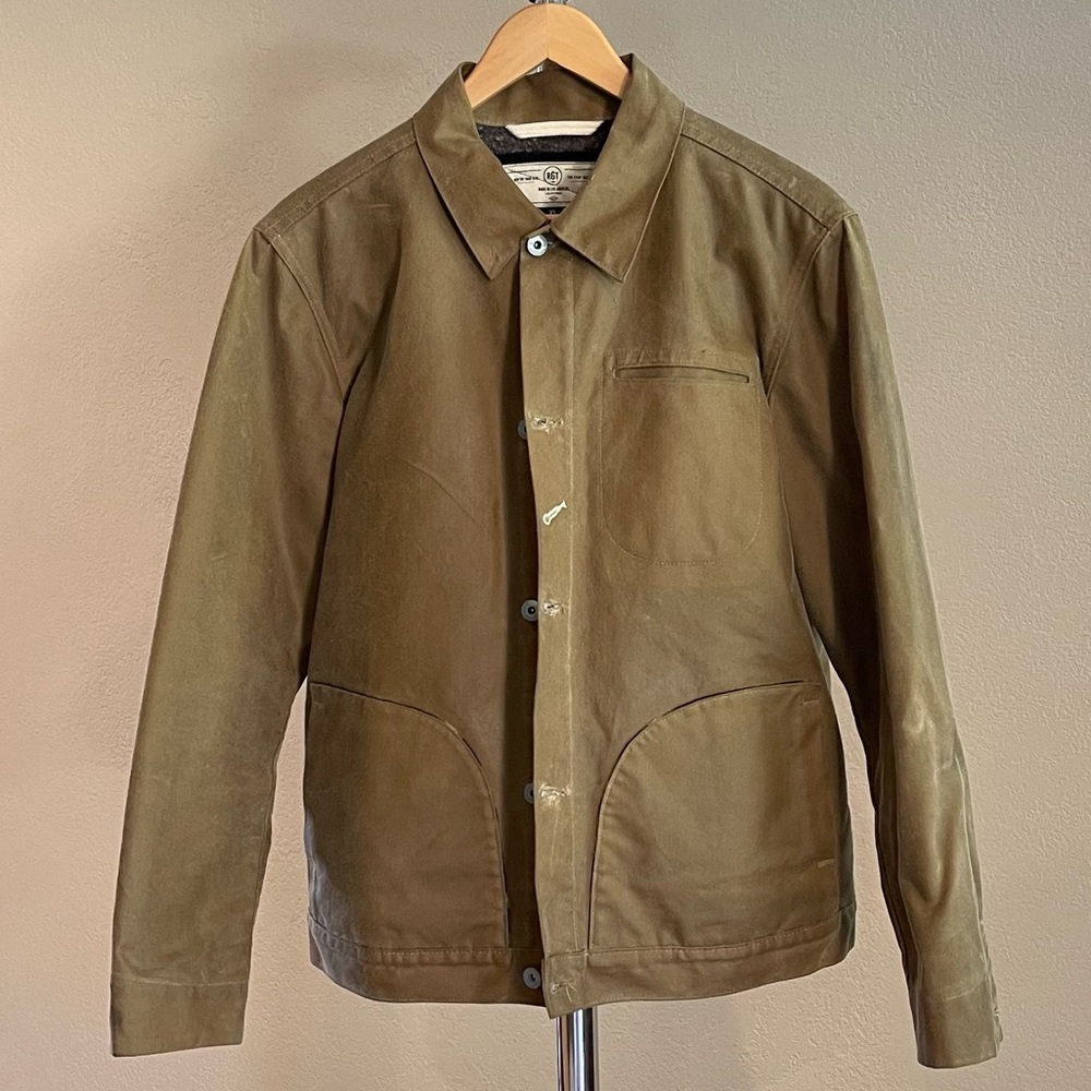 Rogue Territory Supply Jacket - Blanket Lined Waxed Tan Ridgeline. Sz XL.